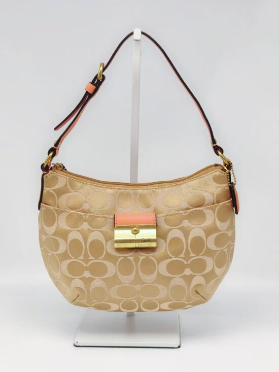Coach Handbags - Coach Signature Canvas Hobo Shoulder Bag